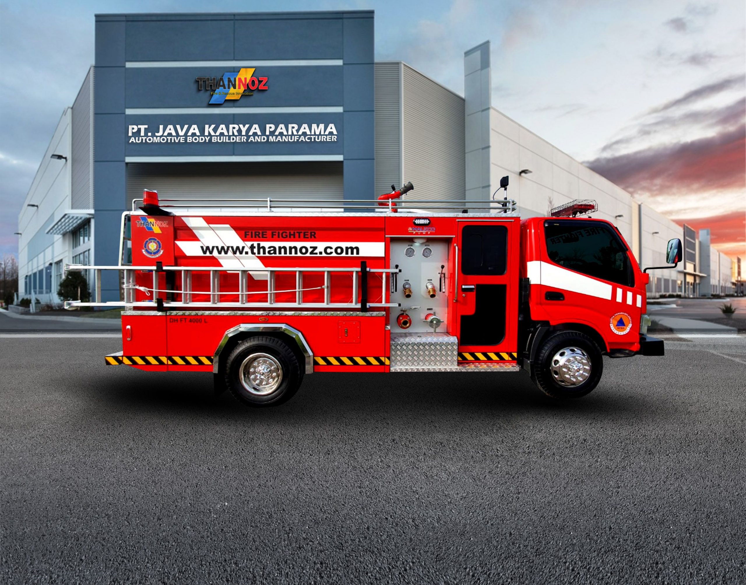 FIRE TRUCK DOUBLE CABIN MEDIUM HINO 136 HD 4000L 001